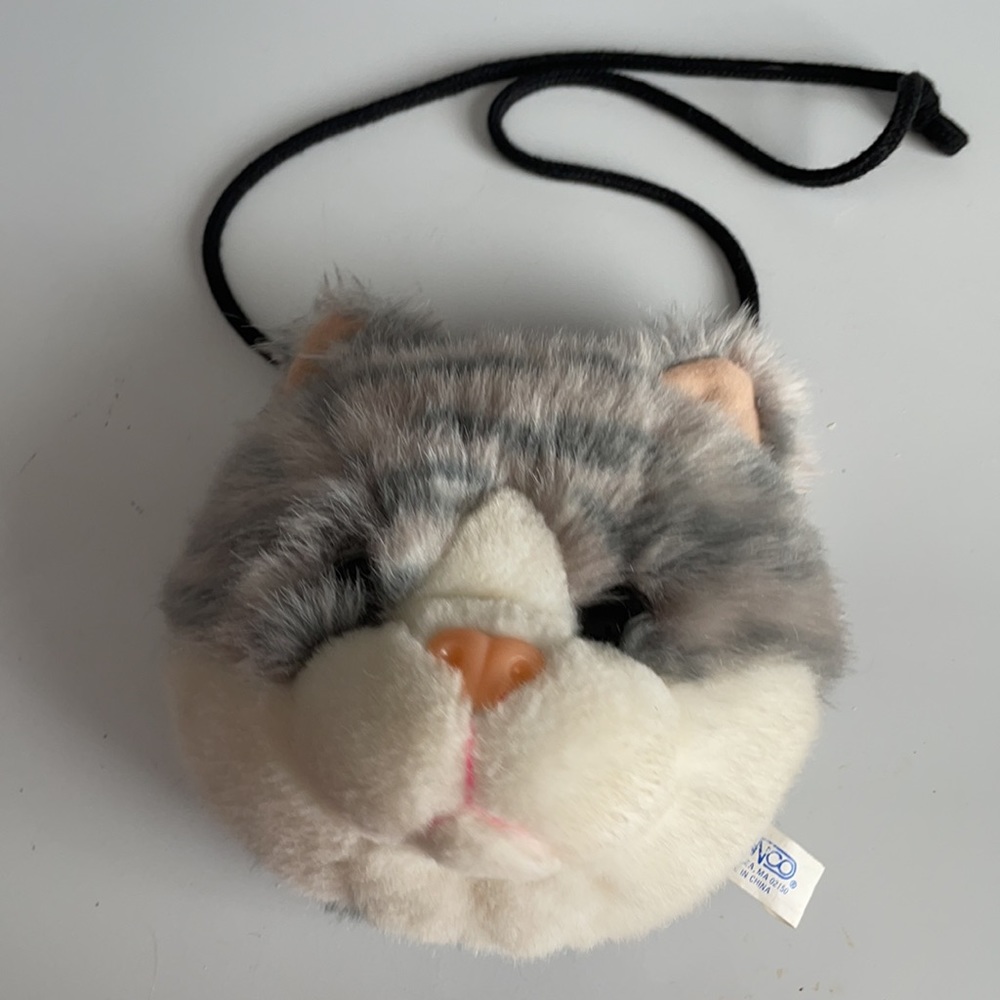 Girls kitty cat kitten coin purse crossbody shoulder bag handbag pocketbook